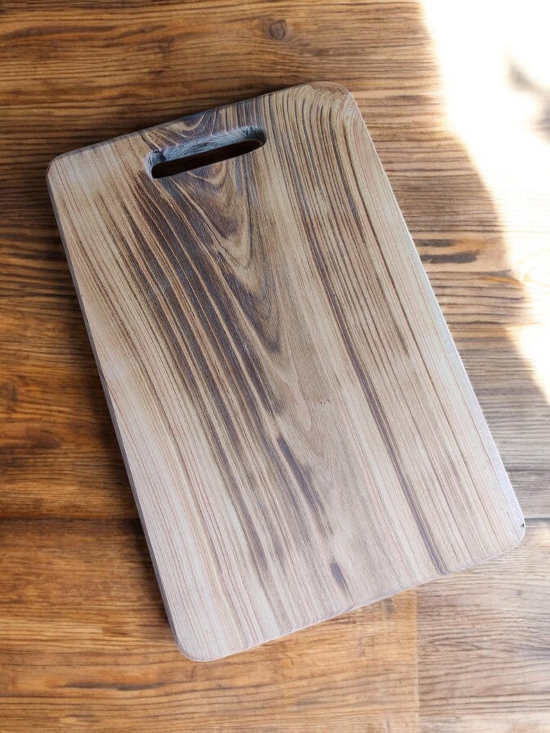 Picture of Elm Wood Cutting Board Rustic, Handcrafted Wood Service Tray ...
