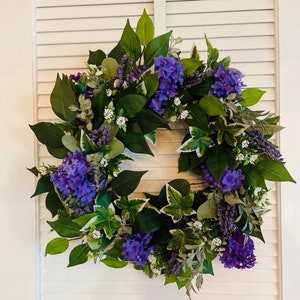 Purple Spring Wreath for Front Door-Lilac Wreath for Spring Decor-Grapevine Lilac Spring Wreath-Mother's Day Gift-Housewarming Gift