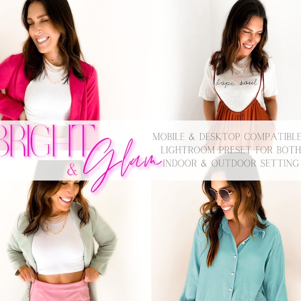 Bright & Glam Lightroom Preset for Boutiques (Mobile and Desktop Compatible)