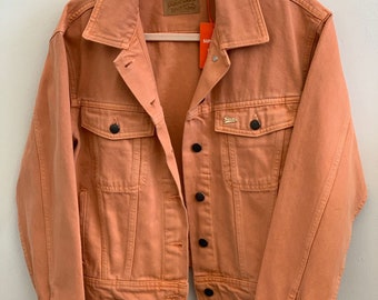 Giacca da camionista vintage in denim oversize Made in Turkey SuperDry Japan Salmon Color nuovissima taglia M 8 US