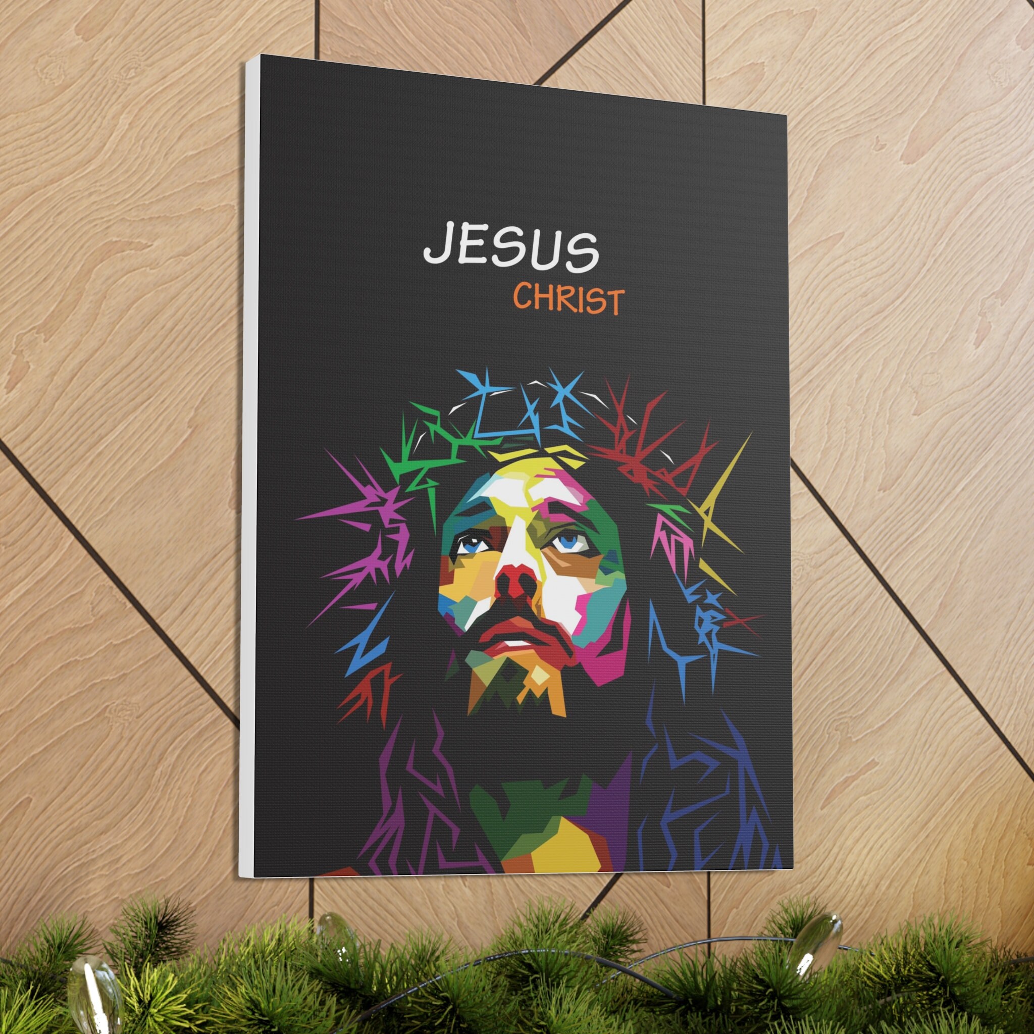Jesus Christ Pop Art Canvas Wrap Vibrant Portraits Etsy