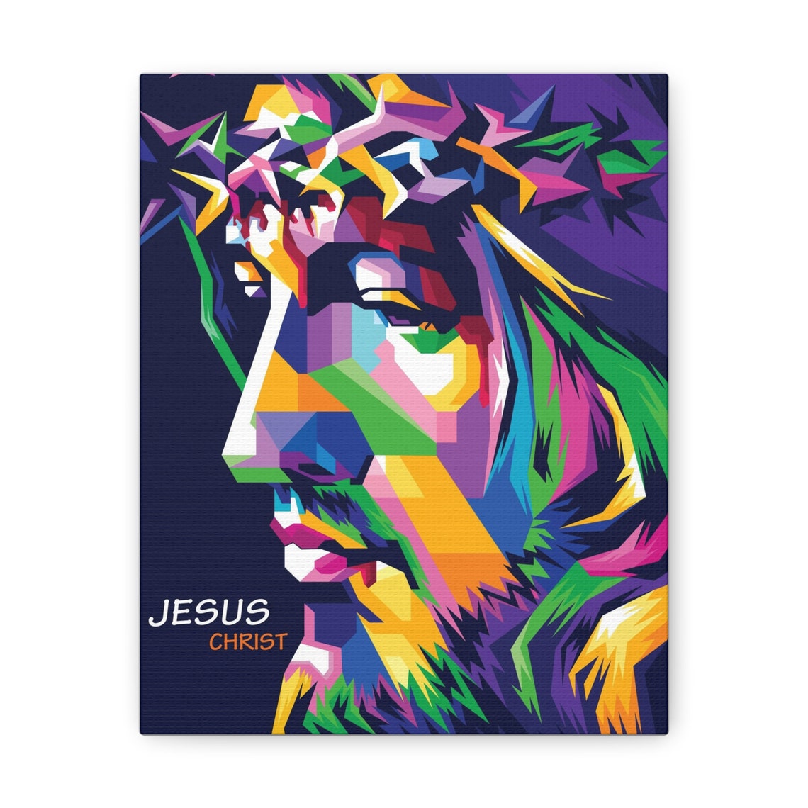 Jesus Christ Pop Art Canvas Wrap Vibrant Portraits Etsy