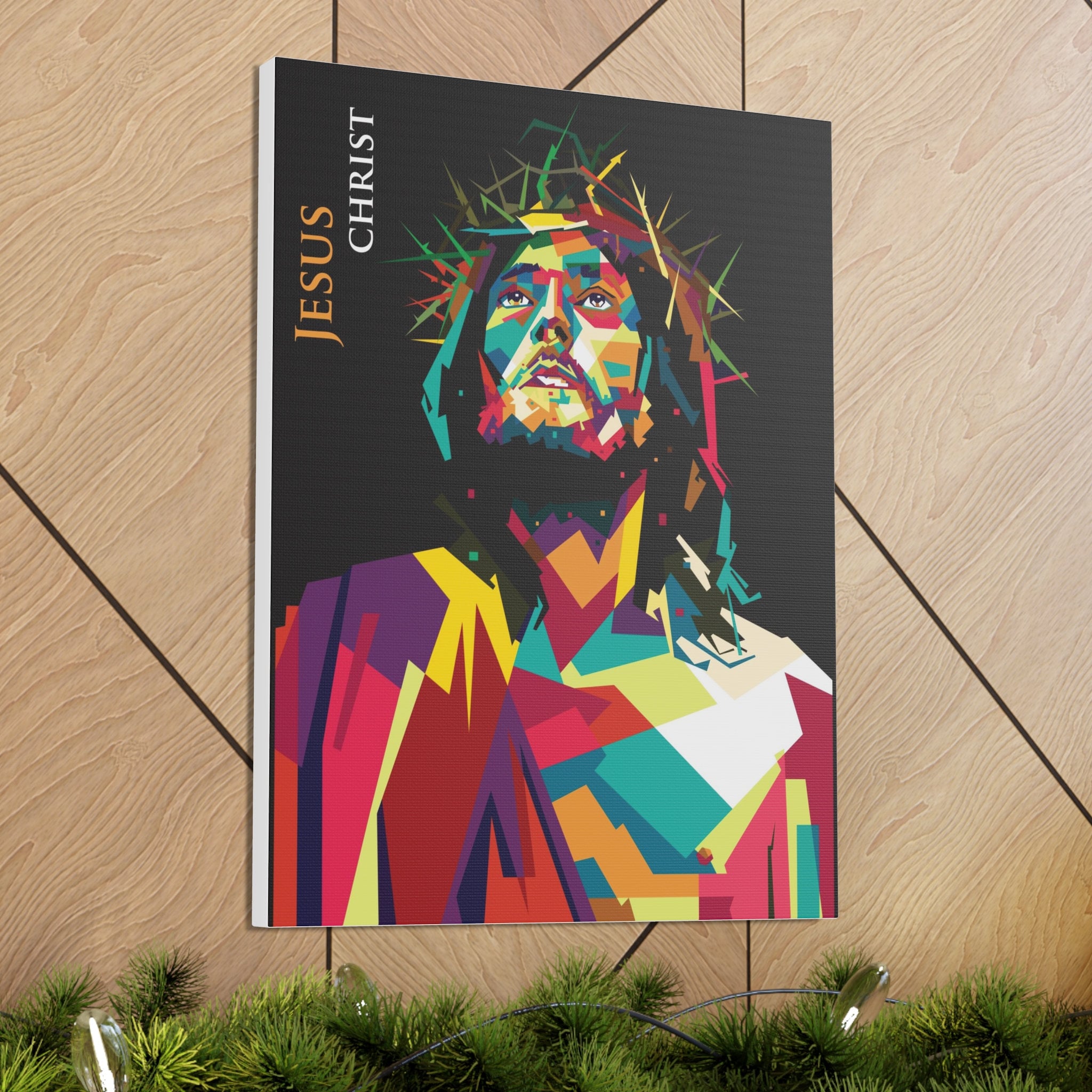 Jesus Christ Pop Art Canvas Wrap Vibrant Portraits Etsy