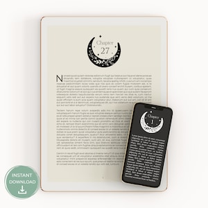 Moon Chapter Number Set - Kapitelgrafiken für selbstveröffentlichte Romane und eBooks - Dekorative Kopfzeilen - KDP