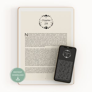Mond-Kapitelnummernsatz - Kapitelgrafiken für selbstveröffentlichte Romane und eBooks - Dekorative Überschriften - KDP - Wattpad