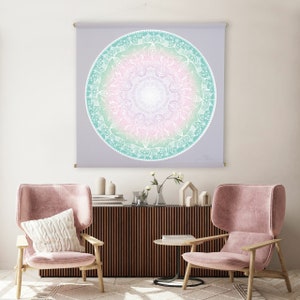 Mandala fabric wall hanging tapestry wall decoration wall cloth wall picture - &quot;Live your Original&quot; - Mandala art for meditation, yoga & energy work