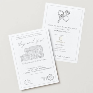 Plantilla de invitación de boda oculta falsa para inmobiliaria de lujo / Canva editable / Carta divertida de prospección de vendedores / Marketing inmobiliario imprimible