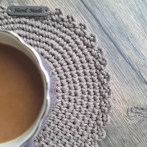 Picot Edge Round Crochet Table Placemat | PDF Pattern