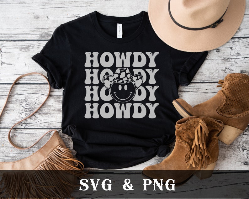 Howdy Rodeo SVG, Hippie Svg, Cow Cowboy Hat SVG, Smiley Face Svg, Retro ...