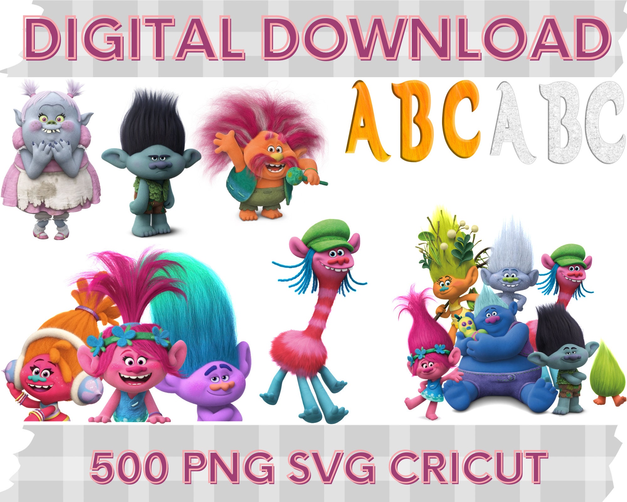 INSTANT DOWNLOAD Trolls Trollz Png Svg Alphabet Text Font Etsy UK