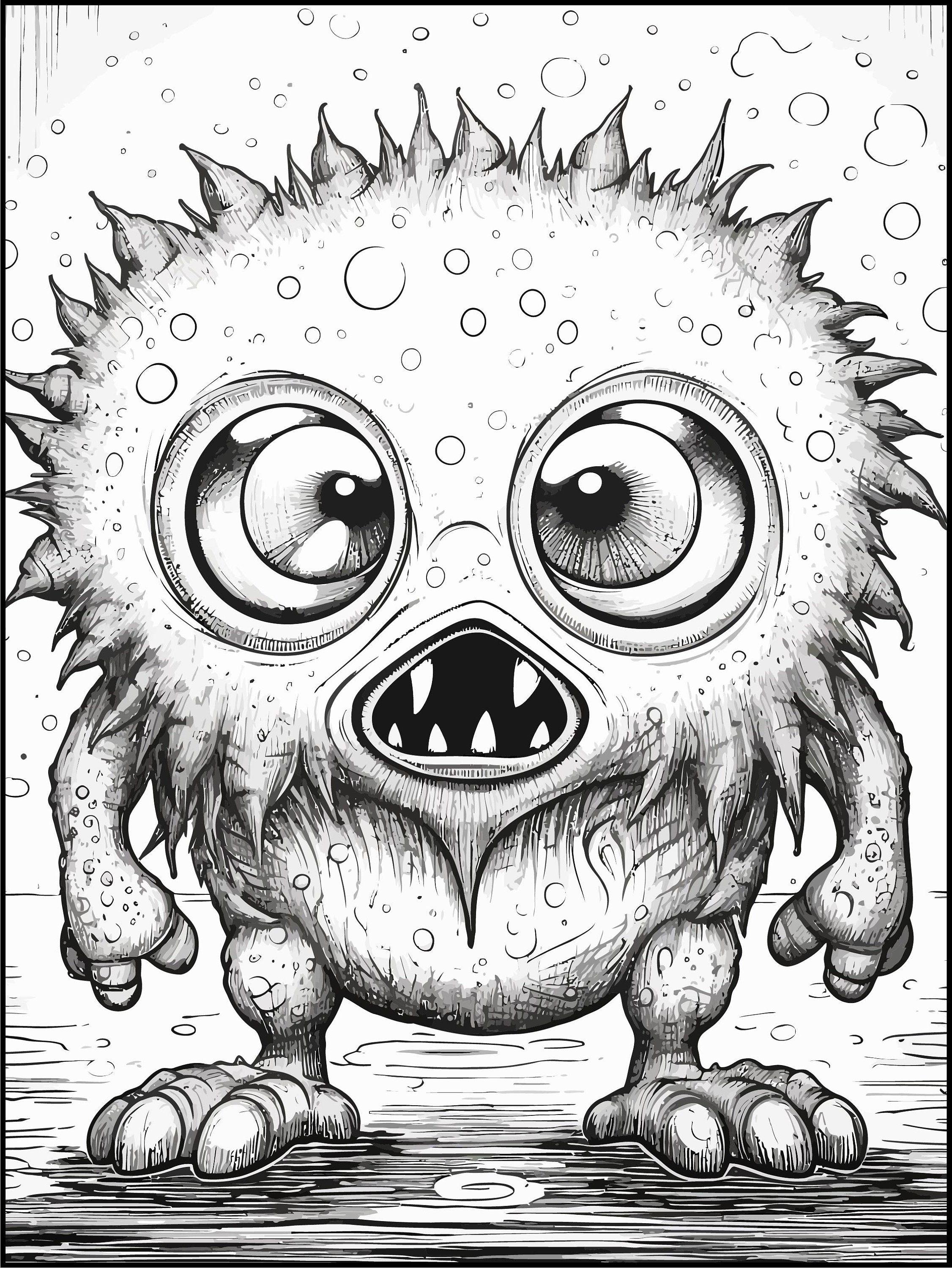 Adorable Creepy Monsters Adult Coloring Pages 35 Digital - Etsy
