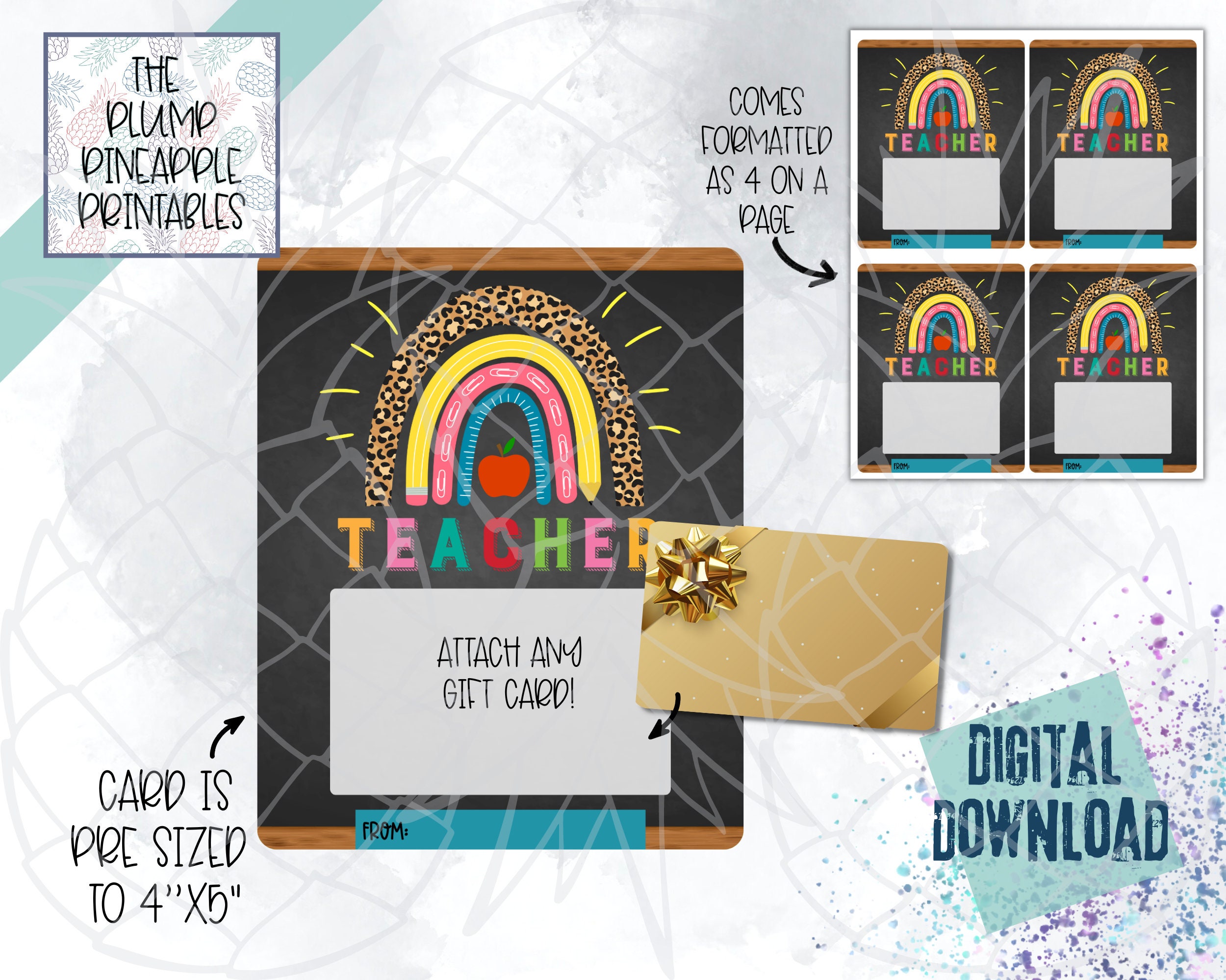Teacher Appreciation Gift Card Holder Printables (digital Download) - Etsy