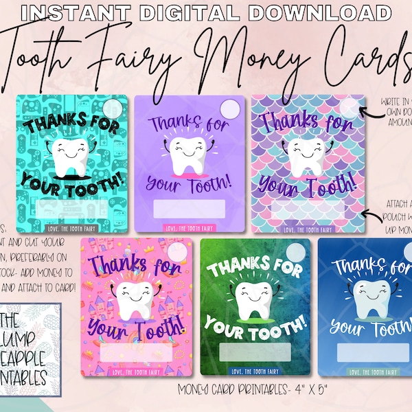 Tooth Fairy Printable Money Cards