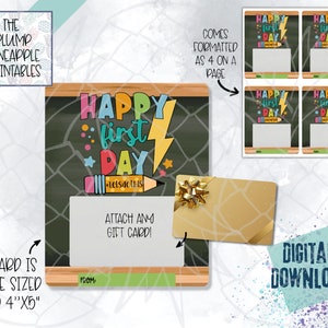Happy First Day Back To School Gift Card Teacher Appreciation Gift Card Holder Student First Day of School