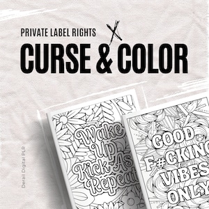 Funny Adult Coloring Sheets with Private Label Rights - 40 Hilarious Patterned Quotes for Relaxation and Laughter