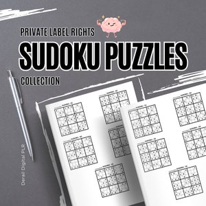 PLR Puzzle Book Sudoku for Adults · 500 Medium Difficulty Puzzles • 100pg Activity Book Private Label Resellers, Make Your Own Puzzle Books!