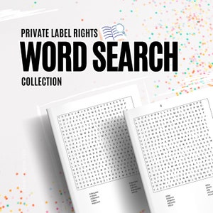 PLR Word Search Sheets • Pack of 200 Puzzles Resellable Wordsearch Activity Books with Private Label Rights for Resell • Make Your Own Book