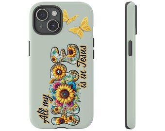 Christian Bible Verse Phone Case, Religious Scripture Gift, iPhone 15 14 13 12 11 Pro Max 8 Plus X, Samsung Galaxy S24 S23 Christian gifts