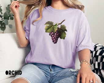 Grape Shirt Fruits Shirt Aesthetic Shirt Minimal T-Shirt Grapes Tshirt Aesthetic T-Shirt For Women Fruit Graphic Tee Vintage Graphic Tee