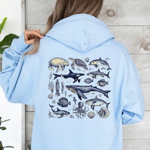 Whale Shark Sweatshirt and Hoodie Beachy Hoodie Shark Hoodie Vintage Hoodie Retro Ocean Nature Shirt Sealife Ocean Turtle Hoodie Beach gifts