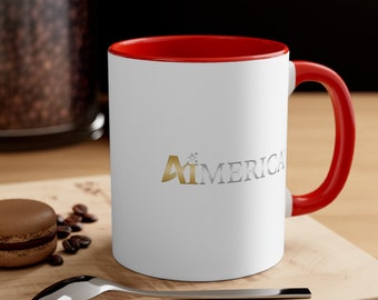 Aimerica™ Brand Accent Coffee Mug, 11oz