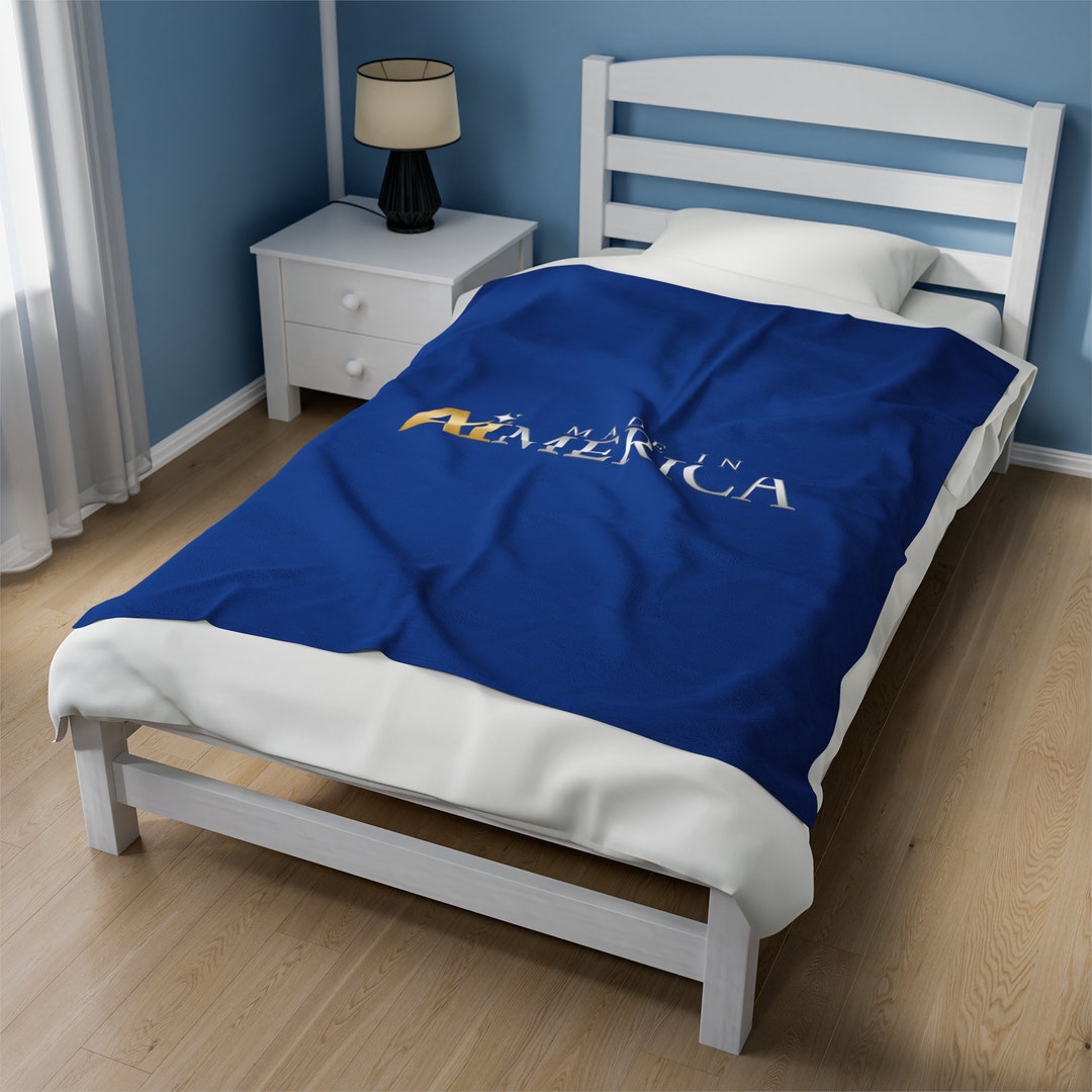 Made in Aimerica™ Brand Velveteen Plush Blanket - [dark Blue] - Etsy