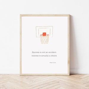 Sukces nie jest przypadkiem Cytat z koszykówki dla dzieci Sztuka cyfrowa. Cytat Stepha Curry'ego. Dekoracja ścienna dla dzieci. Dekoracja sportowa dla chłopców. Natychmiastowe pobranie.