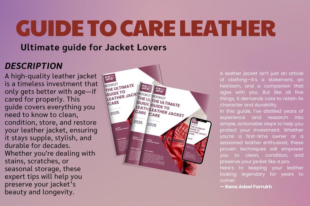 The Ultimate Guide to Leather Jacket Care: Booklet - Etsy