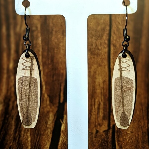 Paddle Board Earrings | Paddle Board | Wood Earrings | Dangle Earrings | SUP Earrings