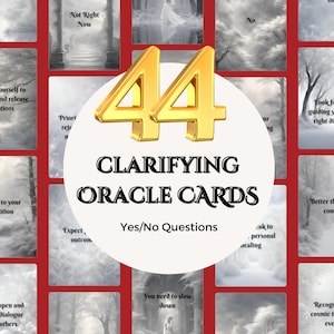 Cartes Oracle clarifiantes imprimables, questions oui et non, jeu oracle, jeu numérique, mystique, blanc, cartes de clarification, lecture oracle