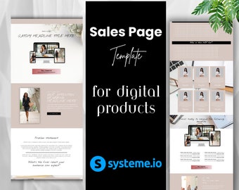 Systeme.io Sales Page Template: Customizable Landing Page (Digital Product)