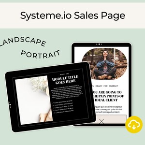 May include: A black tablet with a white background image of a bouquet of white flowers and a cup of coffee. The screen displays the text "MODULE TITLE GOES HERE" and a list of bullet points. The tablet is on a light green background.