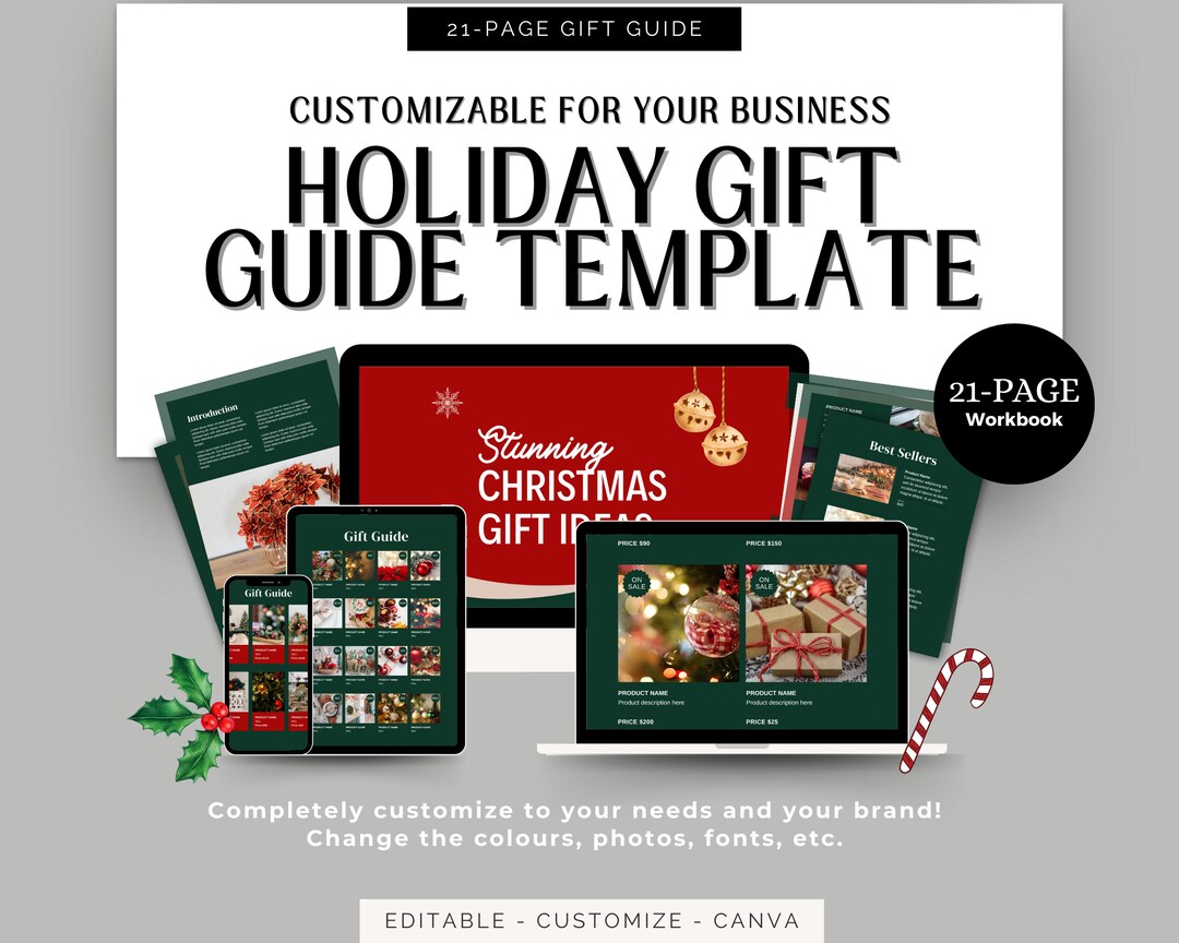 Christmas Holiday Gift Guide Template Customizable Editable Etsy Christmas Holiday Gift Guide Template Customizable Editable Etsy