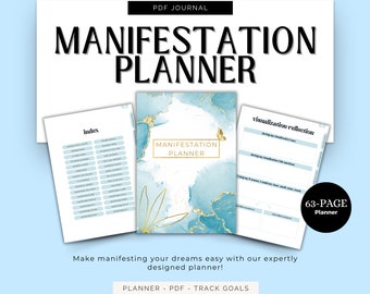 Manifestation Planner Guide, Law of Attraction Workbook (Digital Download)