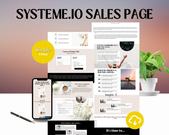 Systeme.io Sales Page Template: Boho Natural Design