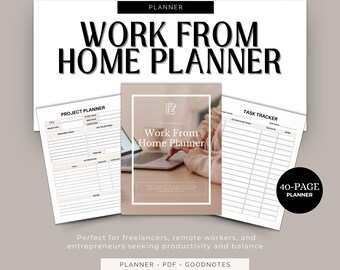 Work From Home Planner: Productivity Guide, Task Tracker (PDF)