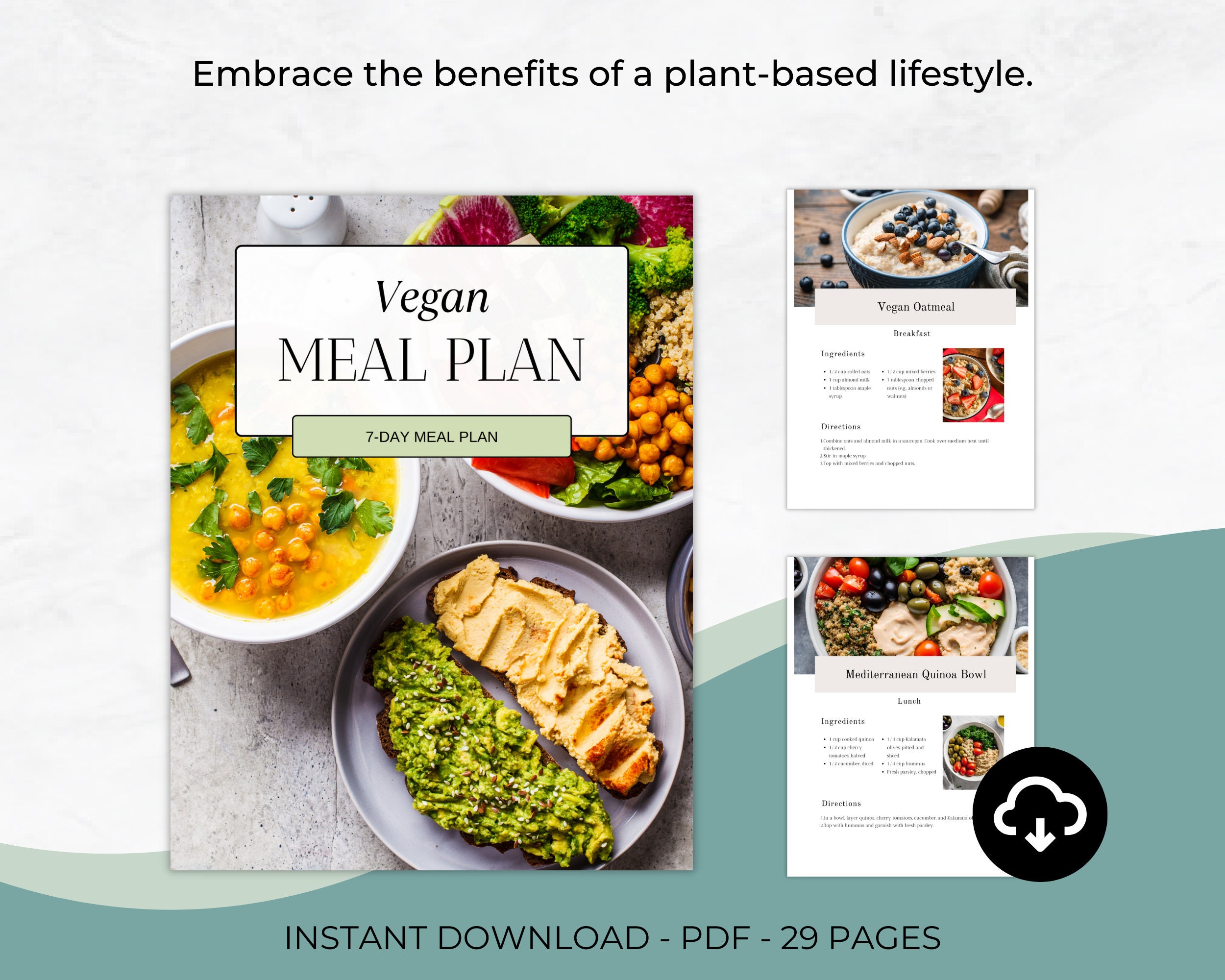 7-day Vegan Meal Plan, Plant-based, Healthy Eating, Diet, Recipes, Food