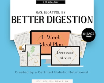 Digestive Health Guide E-book: Gut Health 101, Meal Plan (PDF)