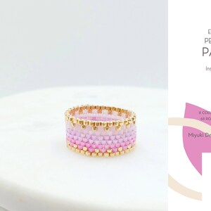 Even Peyote Ring Pattern • Miyuki Delica Jewelry • PDF • Gold Soft Pink Gradient • Gemini