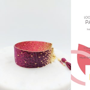 Signature Miyuki Delica Loom Bracelet Pattern, Berry Ombre (PDF Pattern)