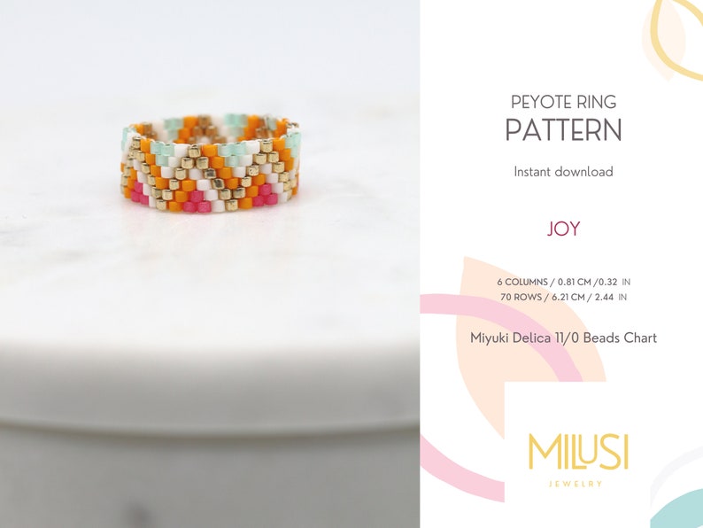 Even Peyote Ring Pattern Miyuki Delica Seed Bead Pattern - Etsy