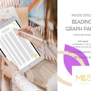 Pacote de modelos para miçangas Peyote para Procreate e impressão: Papel quadriculado para miçangas Miyuki Delica (PDF e PNG)