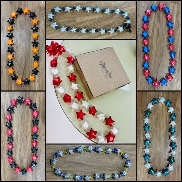 2024 Sale ***GRADUATION Sale*** Lucky Star Lei for Graduation, Sports Teams, End of Season or Special Occasions - Custom Colors Available