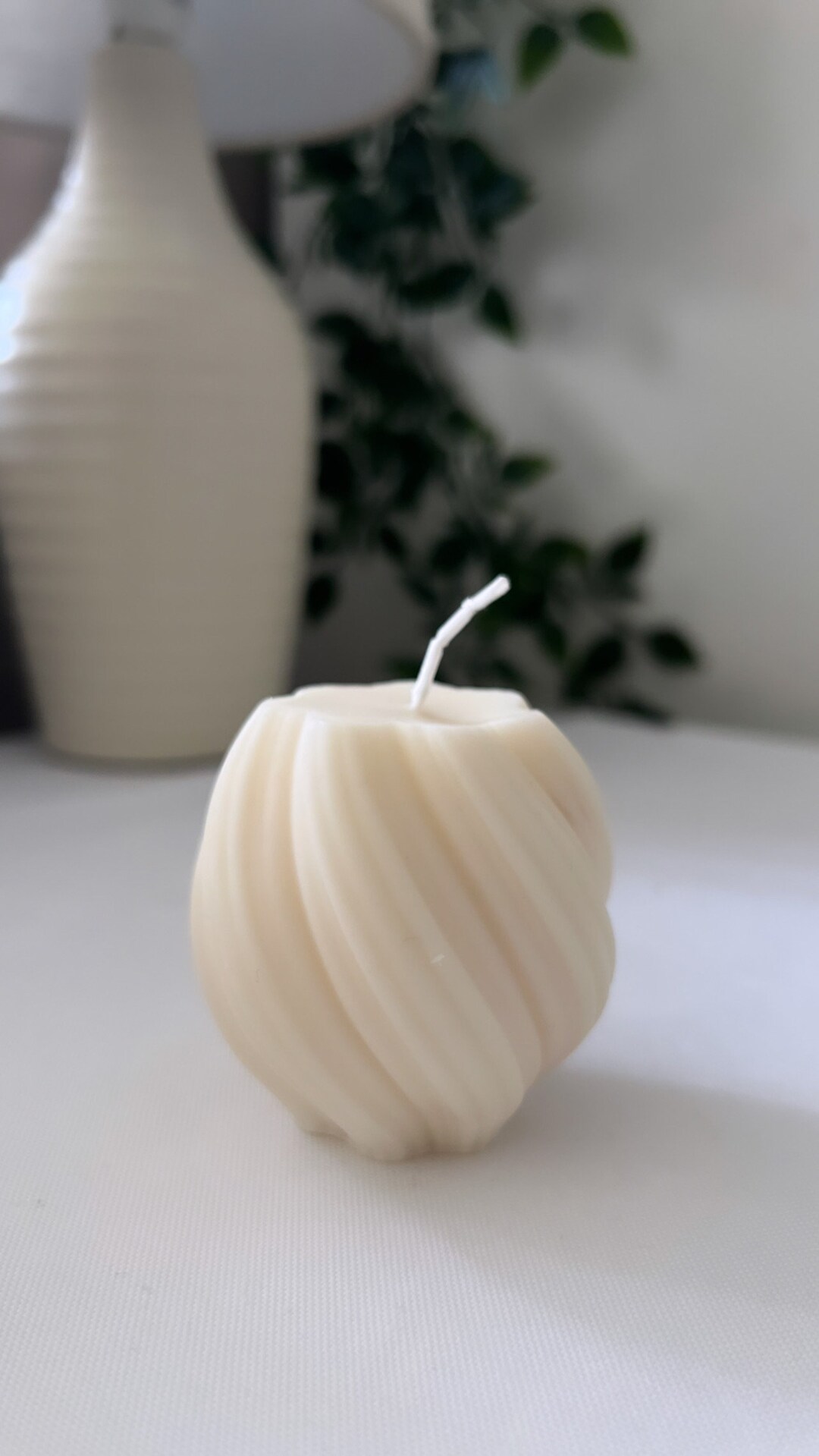 Set Swirl Candles Decorative Candles Home Décor Pillar Etsy UK