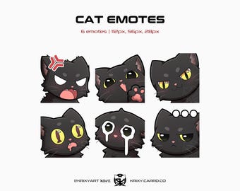 Paquete de emoticonos de gato negro 1 / Twitch, Discord, YouTube, TikTok / Gatito / Gatito / Chibi