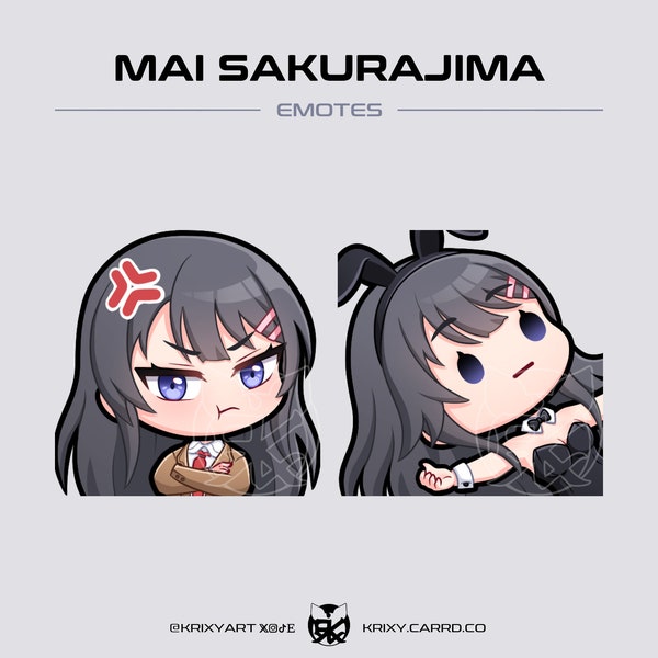 Mai Emotes [Twitch/Discord/Youtube] Pack | Bunny Girl Senpai