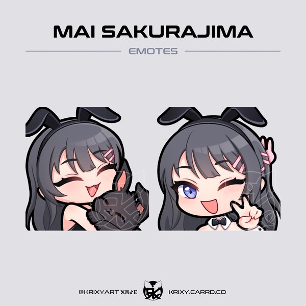 Mai Emotes [Twitch/Discord/Youtube] Pack | Bunny Girl Senpai