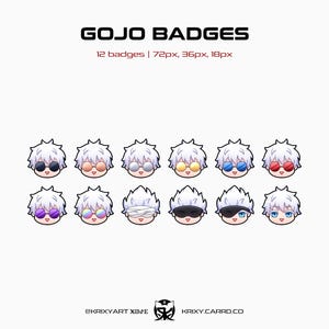 Anime Sorcerer Chibi Sub Badges | Twitch, Discord, Youtube, Tiktok | Stream | Bit Badges | Channel Points