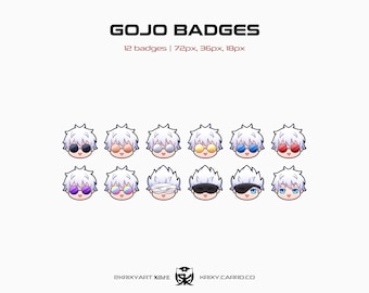 Anime Sorcerer Chibi Sub Badges | Twitch, Discord, Youtube, Tiktok | Stream | Bit Badges | Channel Points