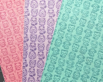 Doodle Animals Tubie Tape, NG, G Tube, O2 Tube Adhesive, NICU face tape, Pink Kitten, Purple Owl Hedgehog, Teal Monkey Tiger Lion tube tape